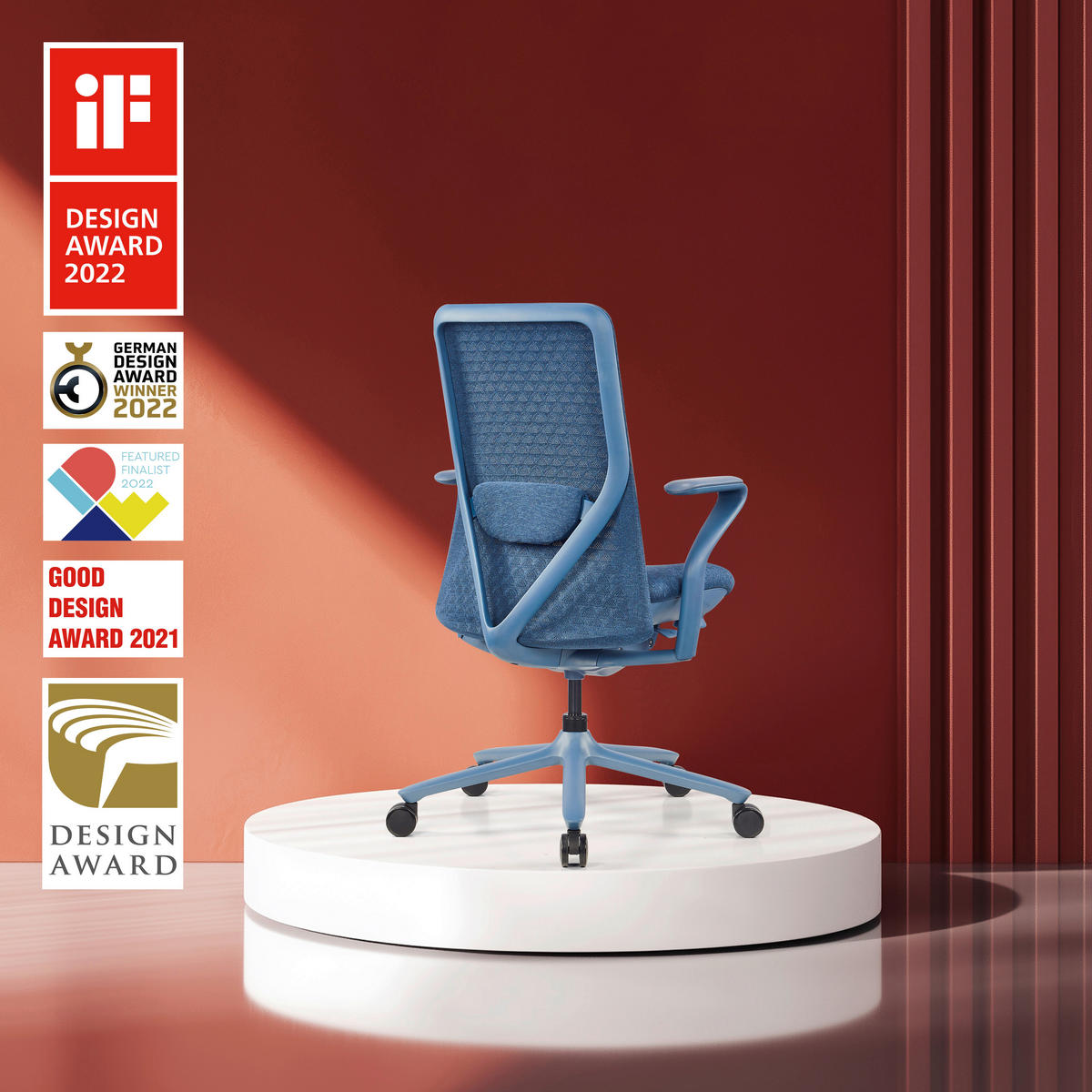 DREHSTUHL Flachgewebe Blau  - Blau, MODERN, Kunststoff/Textil (63/111/67cm) - MID.YOU