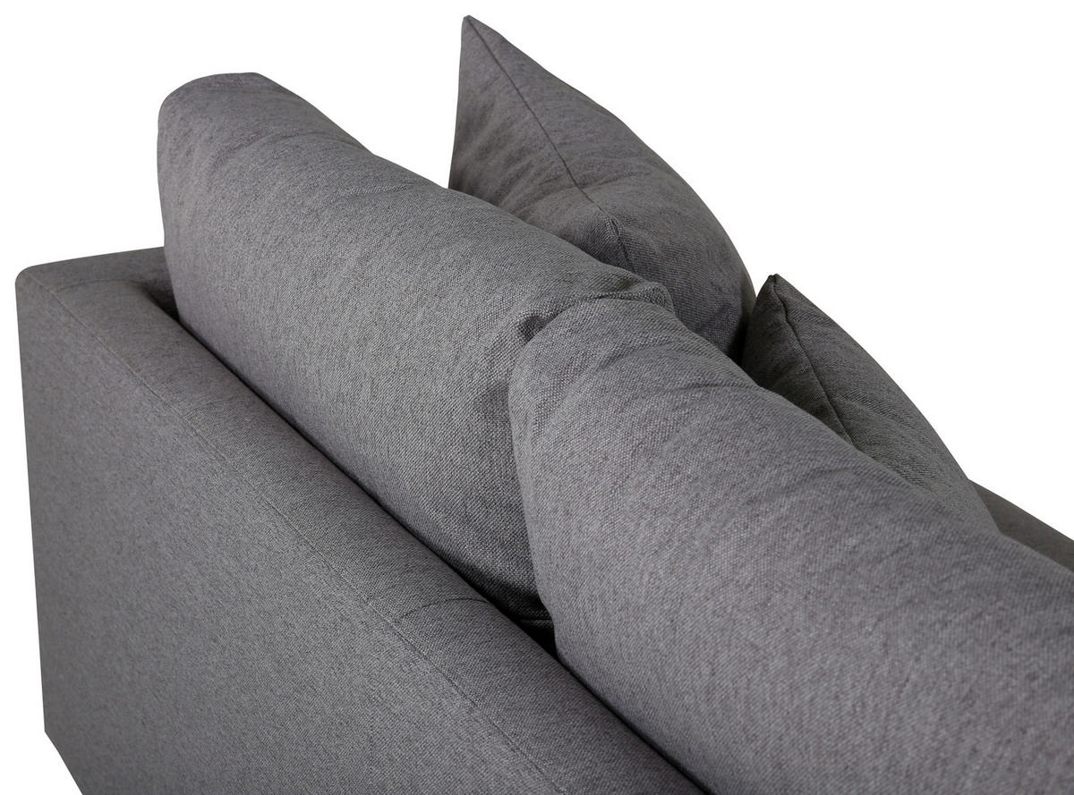3-SITZER-SOFA Schwarz  - Schwarz/Grau, Design, Holz/Kunststoff (260/86/88cm) - Livetastic