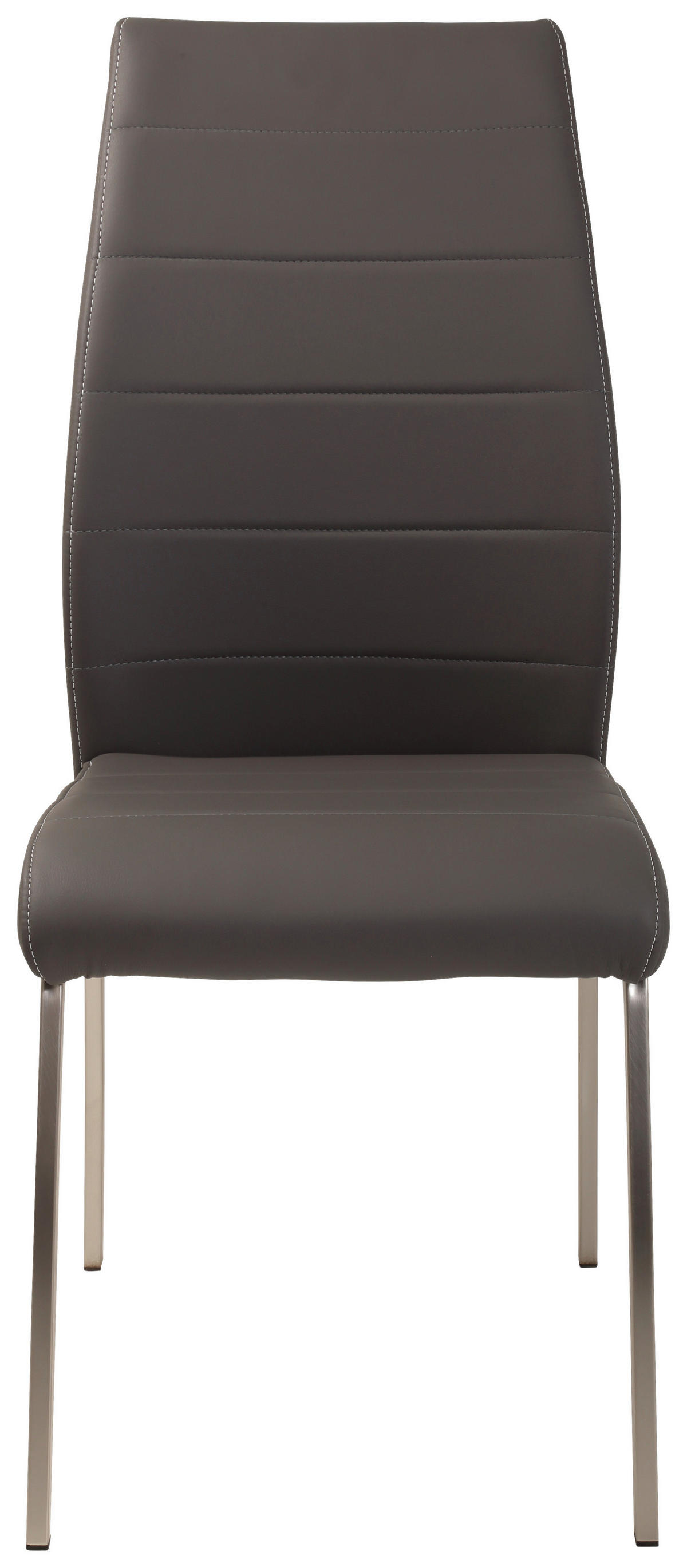 4-teiliges Stuhl-Set Lederlook in Grau bestellen