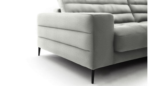 ECKSOFA in Cord Hellgrau 296/207 cm - Hellgrau/Schwarz, Design, Textil/Metall (296/207cm) - Dieter Knoll