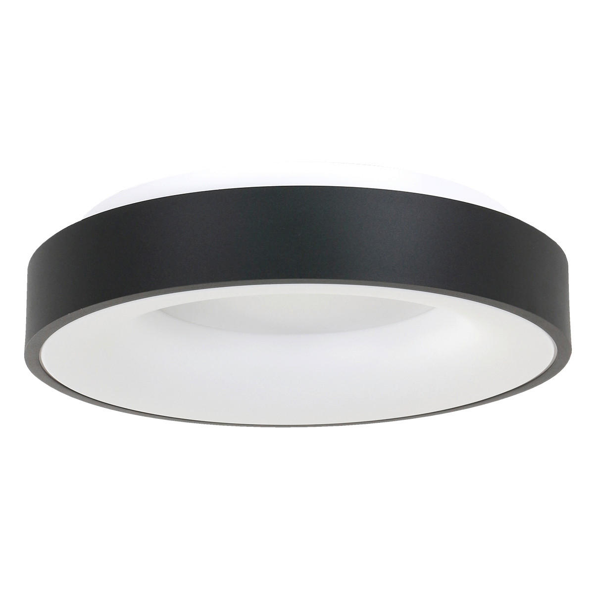 LED-DECKENLEUCHTE Ringlede 48/9 cm  - Schwarz, KONVENTIONELL, Kunststoff/Metall (48/9cm)