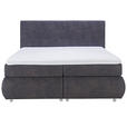 BOXSPRINGBETT 180/200 cm  in Dunkelgrau  - Dunkelgrau/Schwarz, KONVENTIONELL, Kunststoff/Textil (180/200cm) - Voleo
