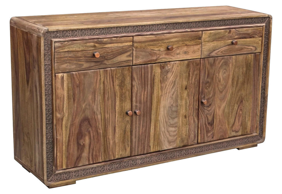 Comodă 150/85/40 cm  - arămiu/culoare lemn sheesham, Lifestyle, metal/lemn (150/85/40cm) - Landscape