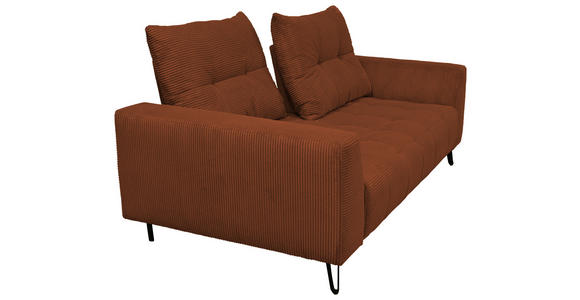 BIGSOFA  in Cord Kupferfarben  - Schwarz/Kupferfarben, KONVENTIONELL, Textil/Metall (246/100/116cm) - Carryhome