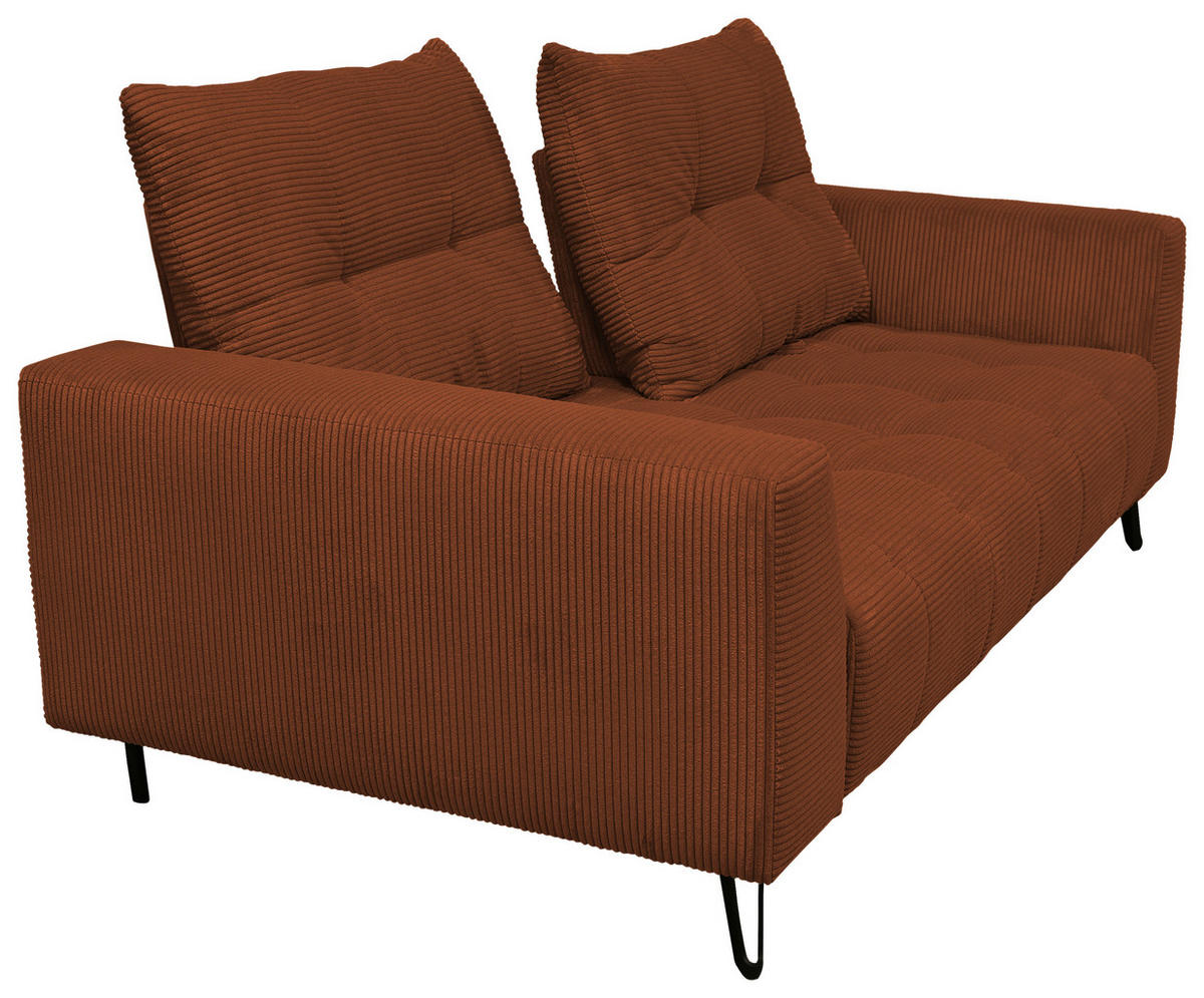 BIGSOFA Cord Kupferfarben  - Schwarz/Kupferfarben, KONVENTIONELL, Textil/Metall (246/100/116cm) - Carryhome