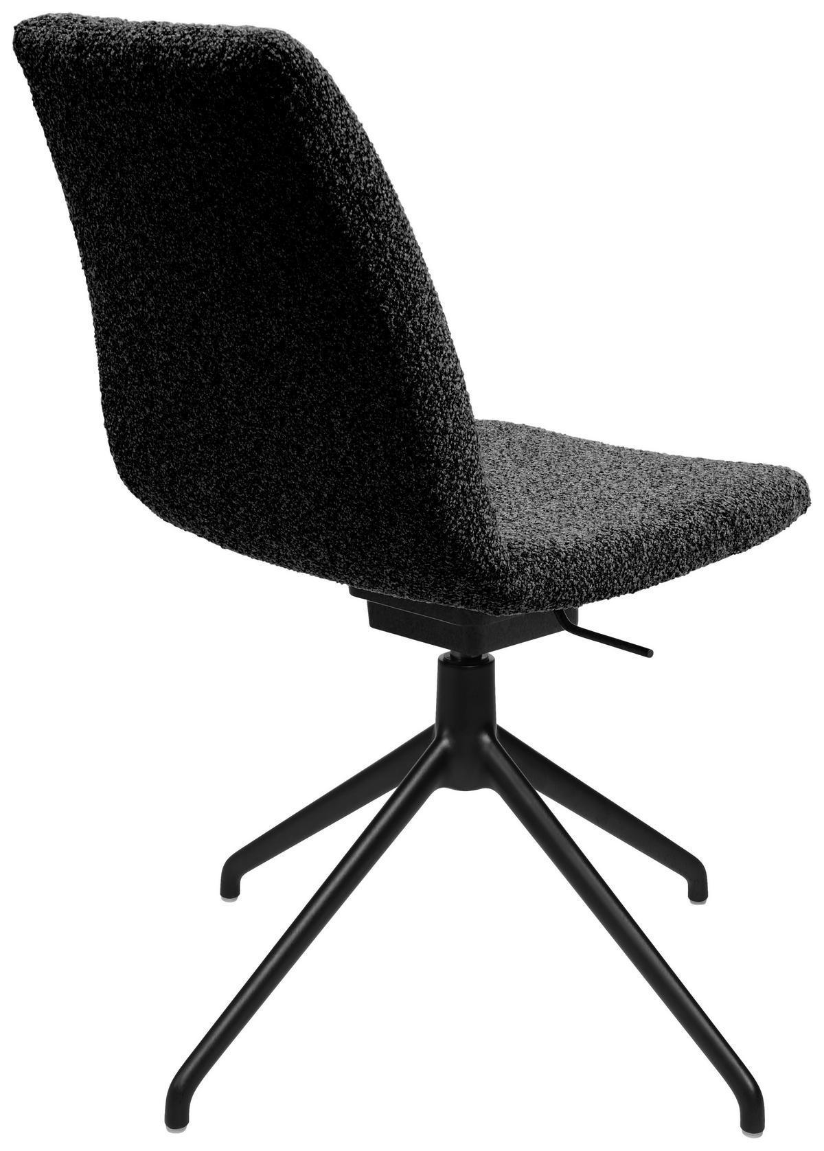 STUHL  in Aluminium Flachgewebe Metall, Textil  - Anthrazit/Schwarz, Design, Textil/Metall (46/85-88/55cm) - Johann Jakob