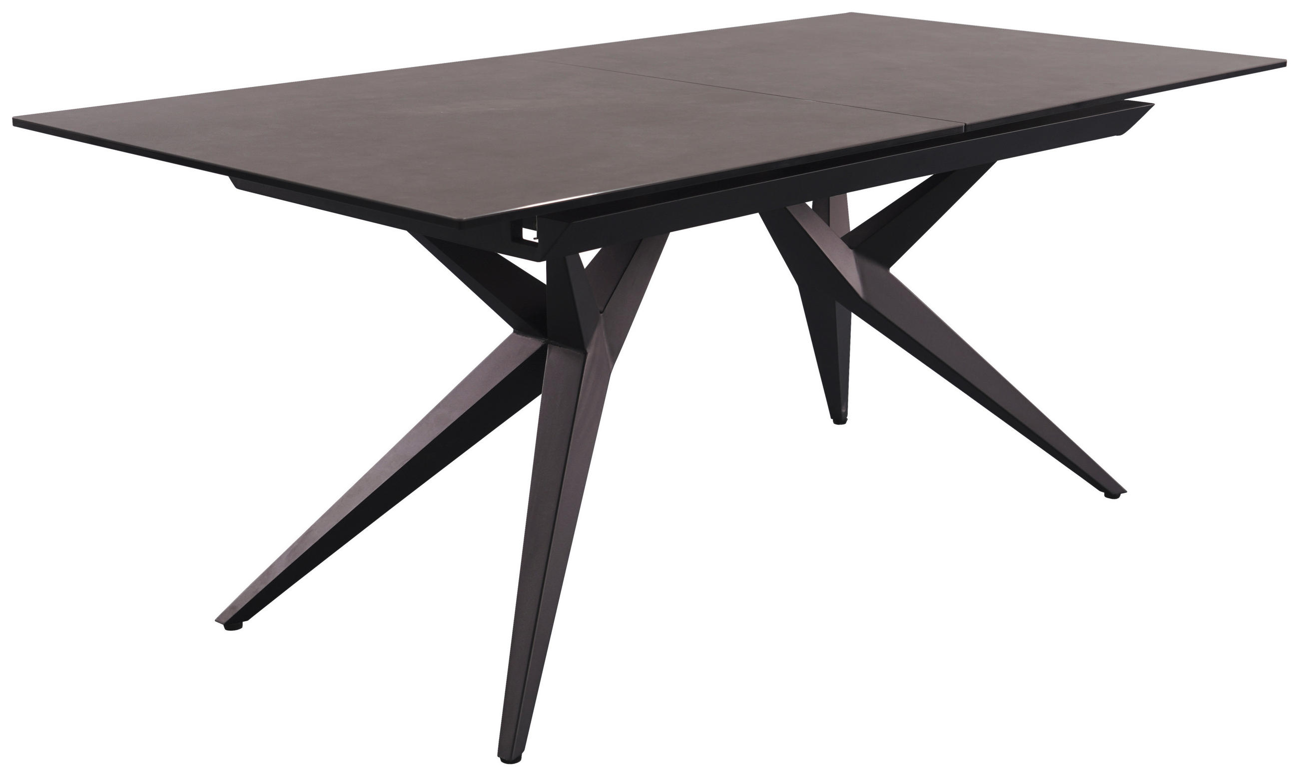 ESSTISCH in Metall, Glas, Keramik 180-230/95/76 cm  - Schwarz/Grau, Design, Glas/Keramik (180-230/95/76cm) - Novel