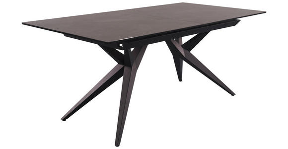 ESSTISCH in Metall, Glas, Keramik 180-230/95/76 cm - Schwarz/Grau, Design, Glas/Keramik (180-230/95/76cm) - Novel