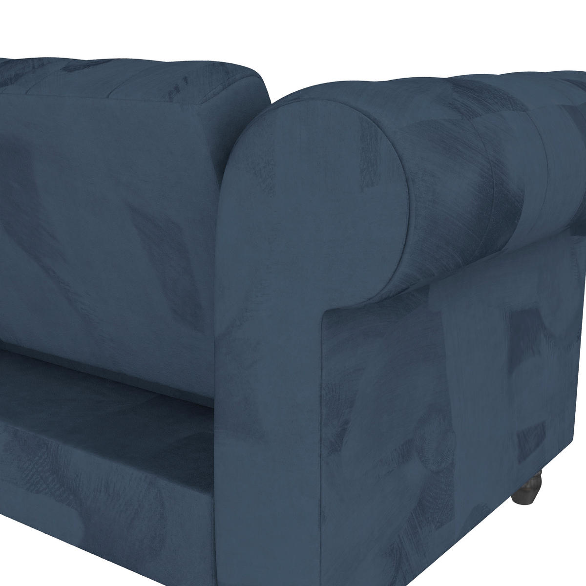 ECKSOFA FIRENZE in Velours Blau  - Blau/Schwarz, Basics, Holz/Textil (241/154cm) - Livetastic