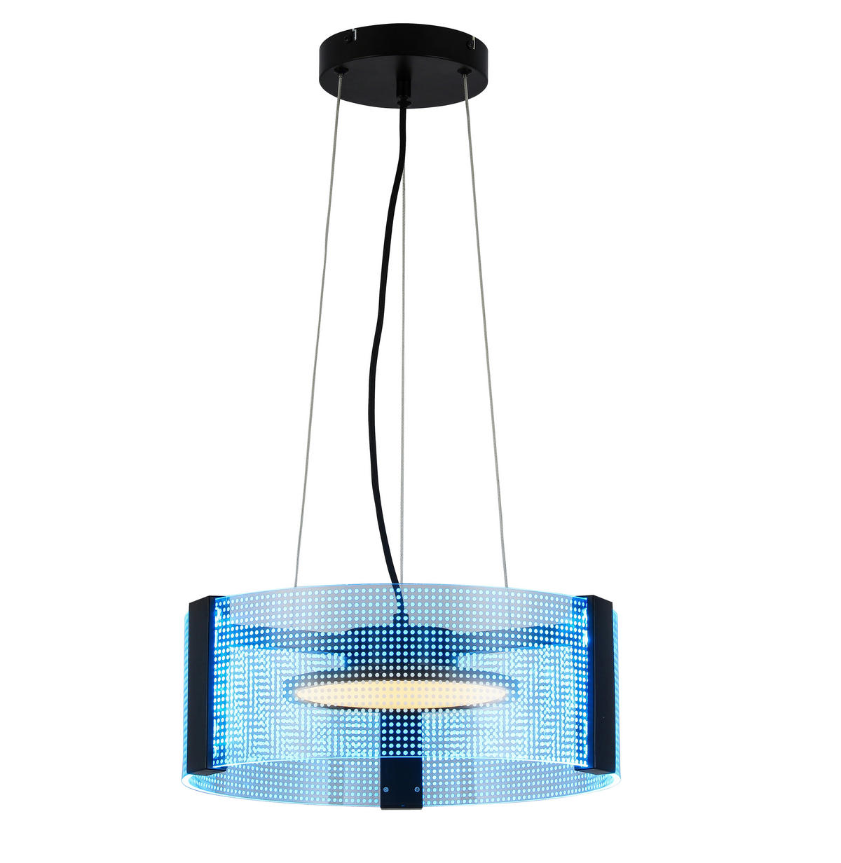 LED FÜGGŐLÁMPA 40/120 cm  - fekete/áttetsző, Design, műanyag/fém (40/120cm) - Novel