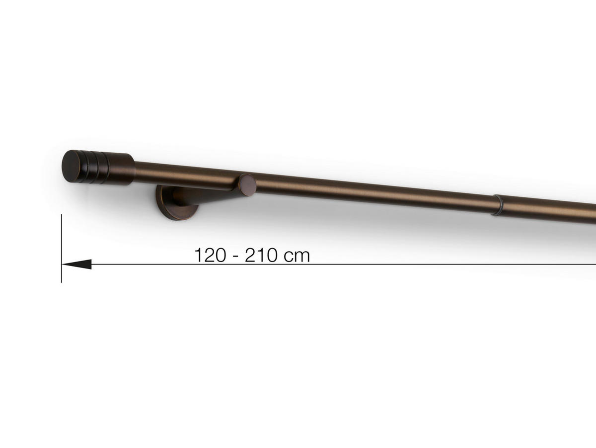 VORHANGSTANGENSET  120 cm  - Bronzefarben, Basics, Metall (120cm)