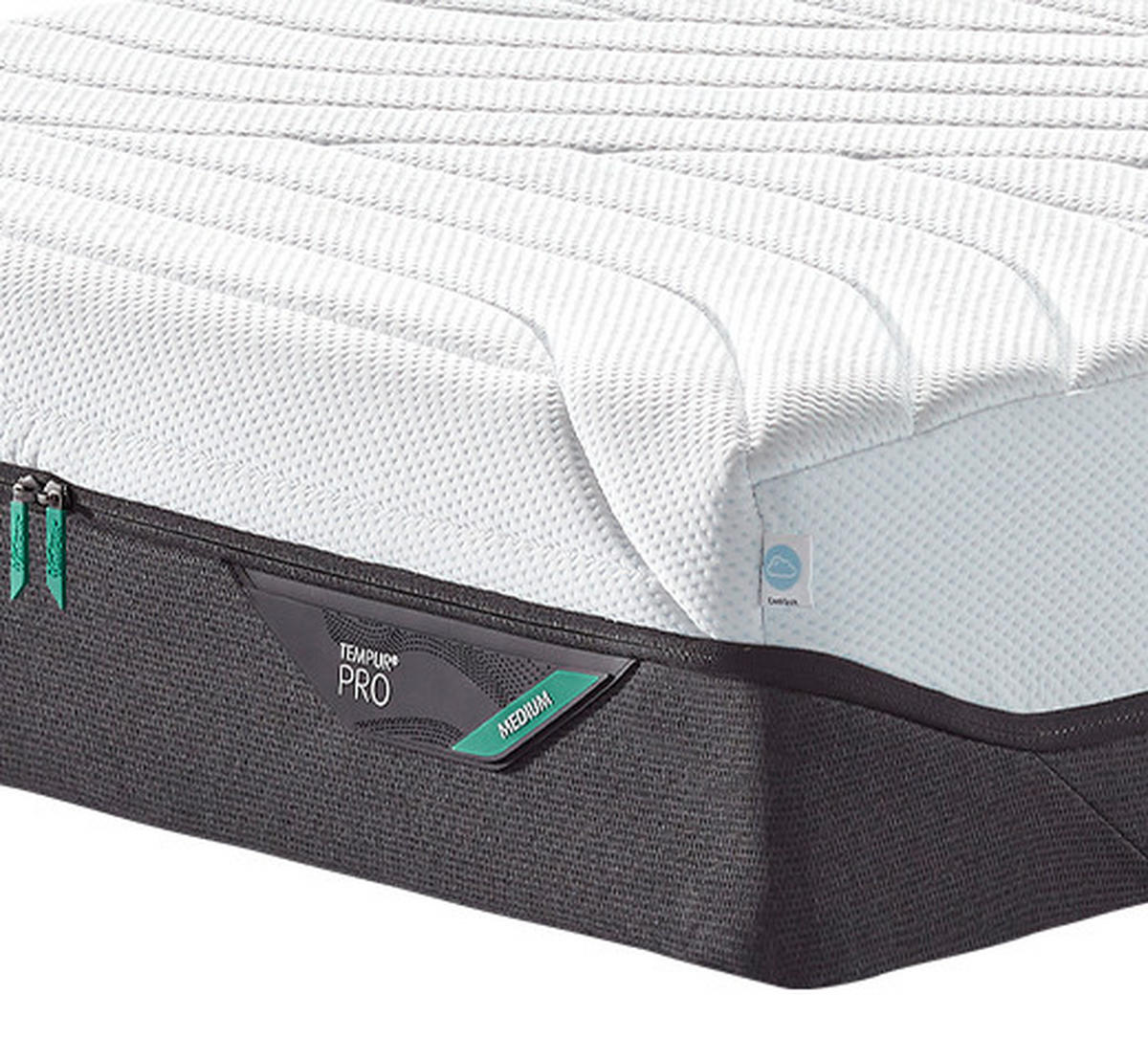 MATRATZE MEDIUM Pro® Coolquilt 90/200 cm Höhe ca. 23 cm  - Anthrazit/Weiß, Basics, Textil (90/200cm) - Tempur