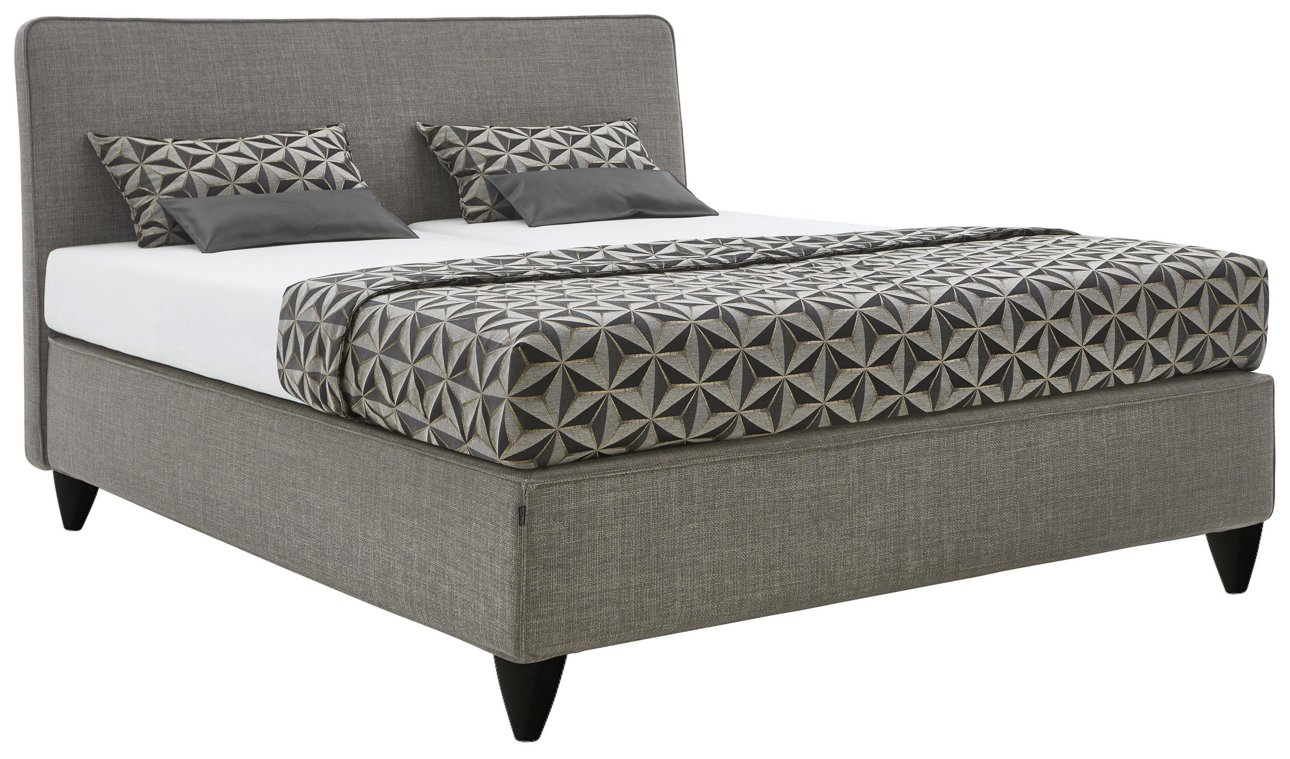 BOXSPRINGBETT 180/200 cm  in Graubraun  - Graubraun/Schwarz, KONVENTIONELL, Holzwerkstoff/Kunststoff (180/200cm) - RUF Betten