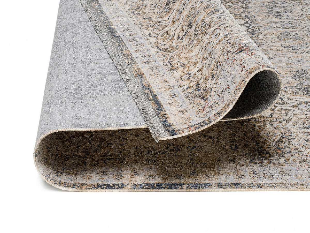 VINTAGE-TEPPICH 133/190 cm Blau, Beige  - Blau/Beige, Design, Textil (133/190cm) - Novel