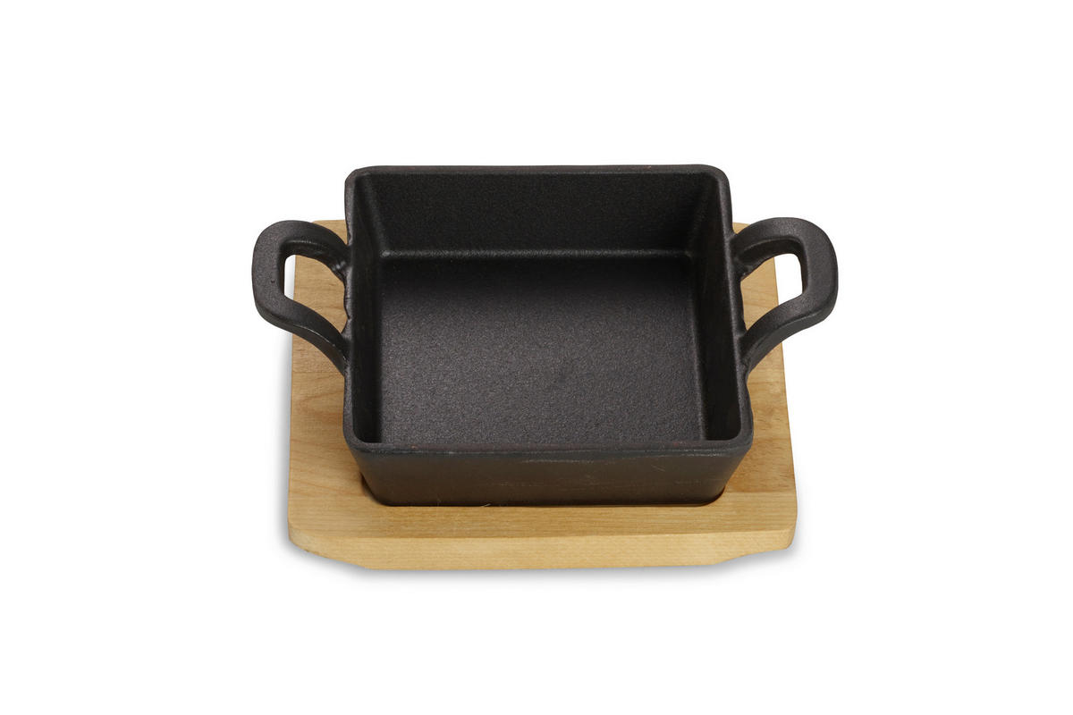 SERVÍROVACIA PANVICA  smalt   - hnedá/čierna, Basics, kov/drevo (18,5/3,5/12,5cm) - Echtwerk