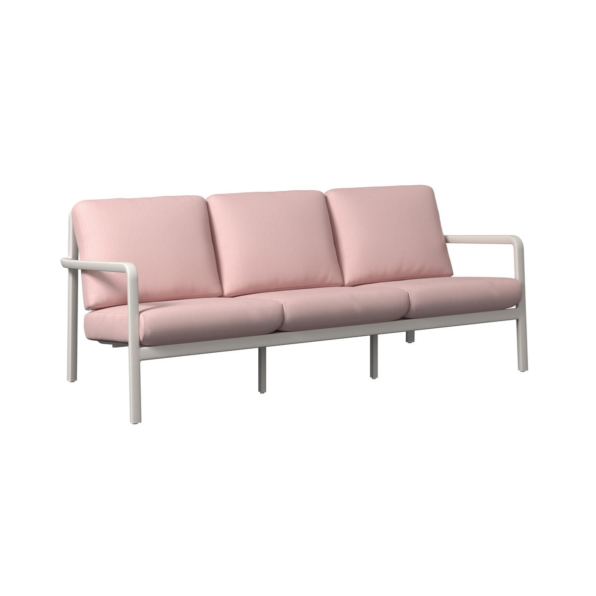 GARTENSET 4-teilig Webstoff Aluminium 4-teilig  - Beige/Rosa, MODERN, Textil/Metall - Amatio