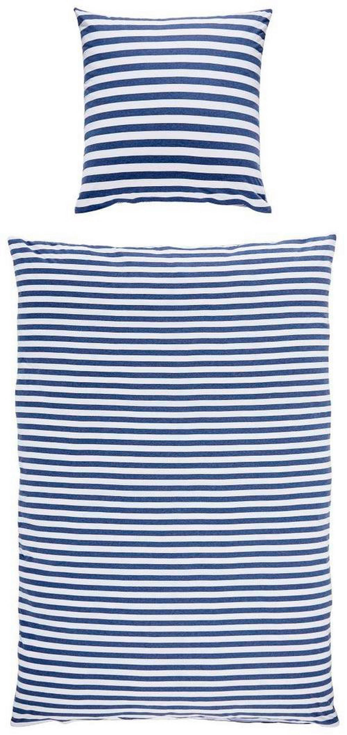 WENDEBETTWÄSCHE Jersey 155/220 cm  - Blau, KONVENTIONELL, Textil (155/220cm) - Bio:Vio