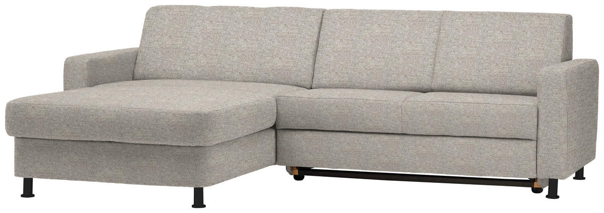 ECKSOFA in Webstoff Beige  - Beige/Schwarz, Design, Kunststoff/Textil (165/257cm) - Xora