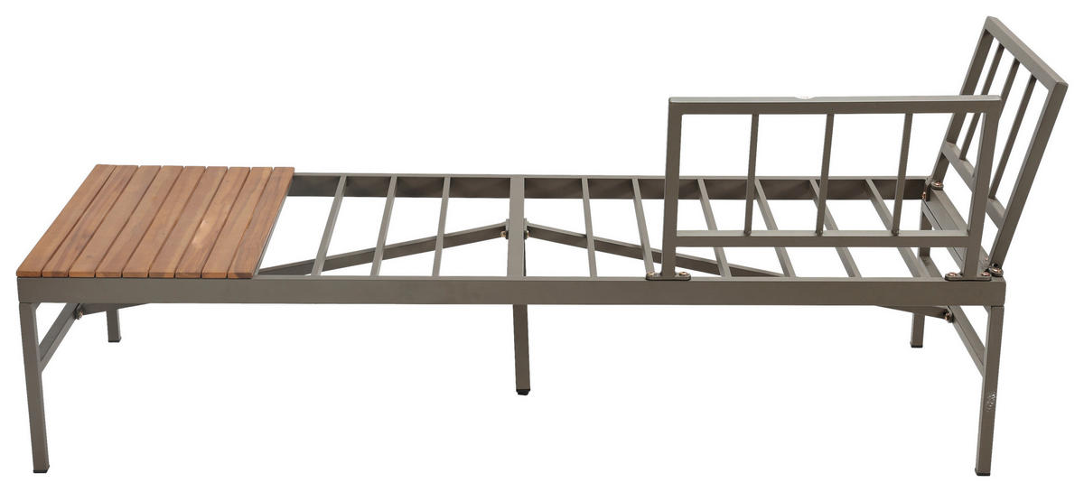 LOUNGEGARNITUR   57/35/57 cm Akazie vollmassiv Aluminium  - Beige/Beigebraun, MODERN, Holz/Textil (57/35/57cm) - Ambia Garden