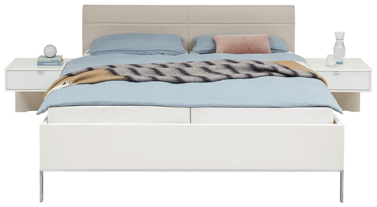 BETTANLAGE - Champagner/Weiß, Design, Glas/Textil (180/200cm) - Dieter Knoll