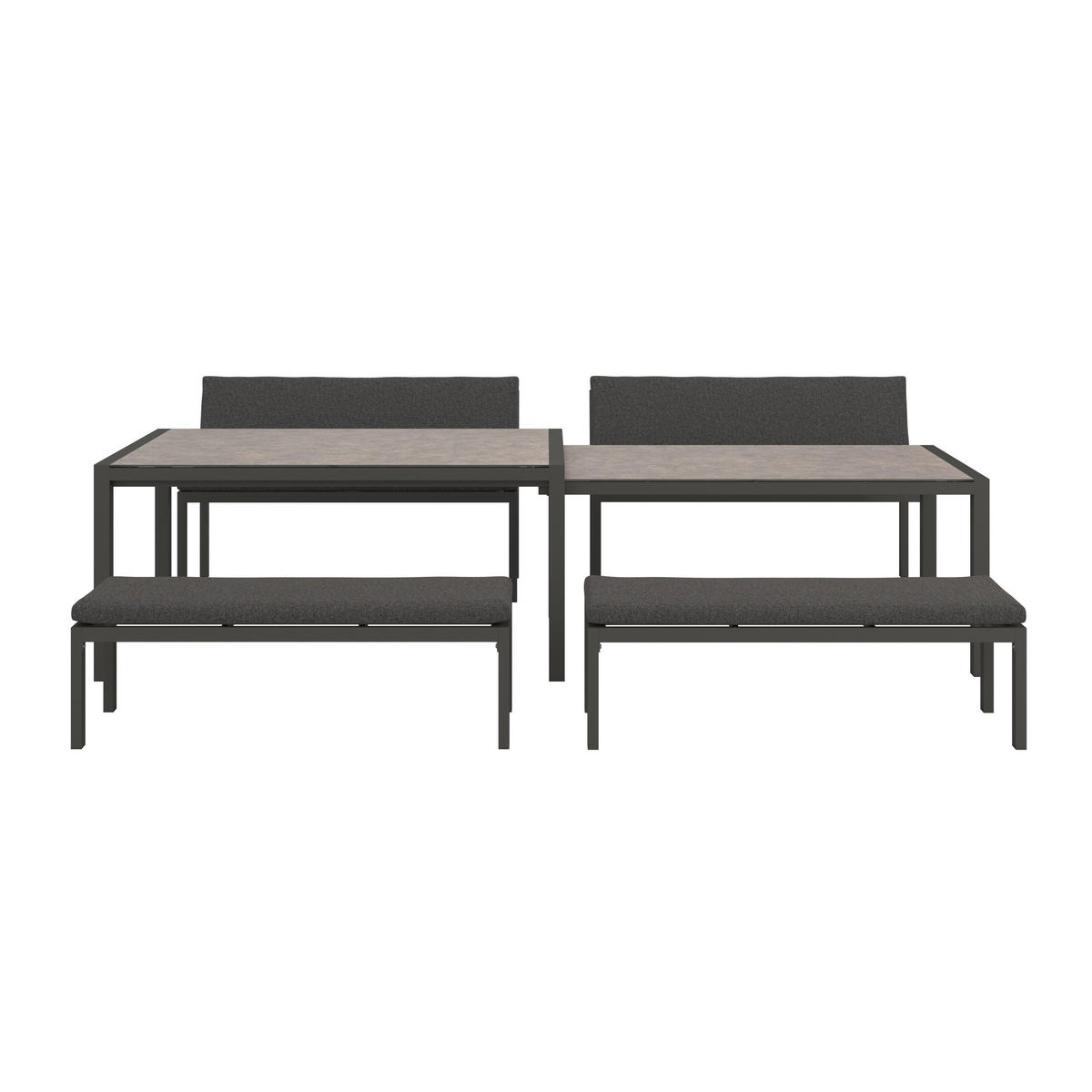 GARTENSET 12-teilig  - Dunkelgrau/Anthrazit, Design, Glas/Textil - Amatio