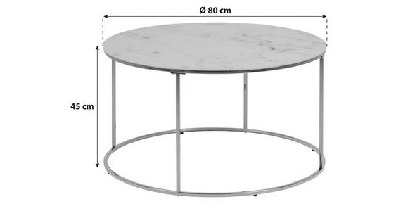 COUCHTISCH Milchglas 80/80/45 cm rund Goldfarben - Goldfarben, Trend, Glas/Metall (80/80/45cm) - Carryhome