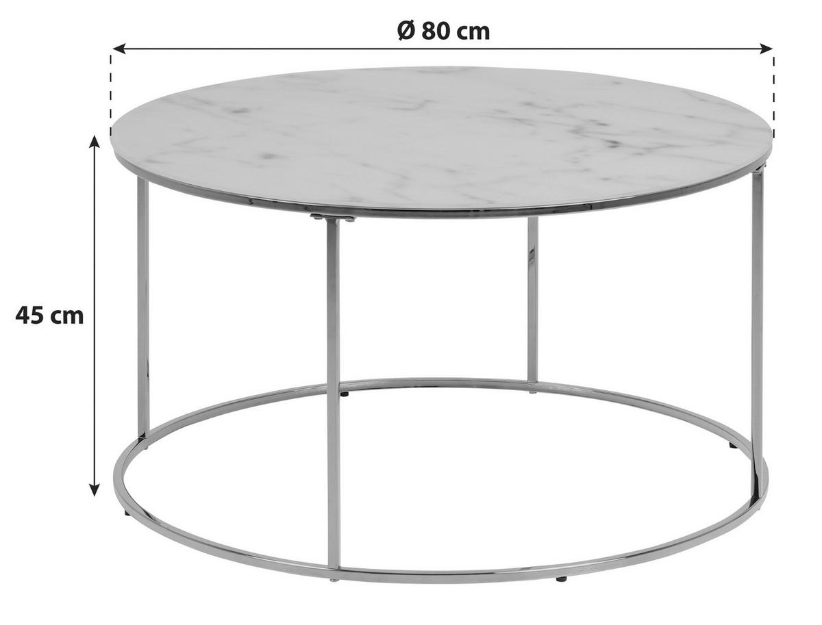 COUCHTISCH Milchglas 80/80/45 cm rund Goldfarben  - Goldfarben, Trend, Glas/Metall (80/80/45cm) - Carryhome