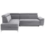 ECKSOFA Silberfarben Mikrofaser  - Chromfarben/Silberfarben, KONVENTIONELL, Textil/Metall (206/271cm) - Carryhome