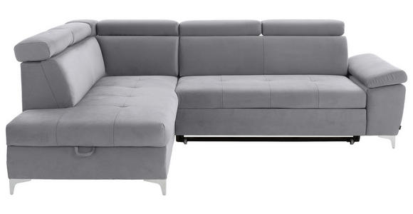 ECKSOFA Silberfarben Mikrofaser  - Chromfarben/Silberfarben, KONVENTIONELL, Textil/Metall (206/271cm) - Carryhome