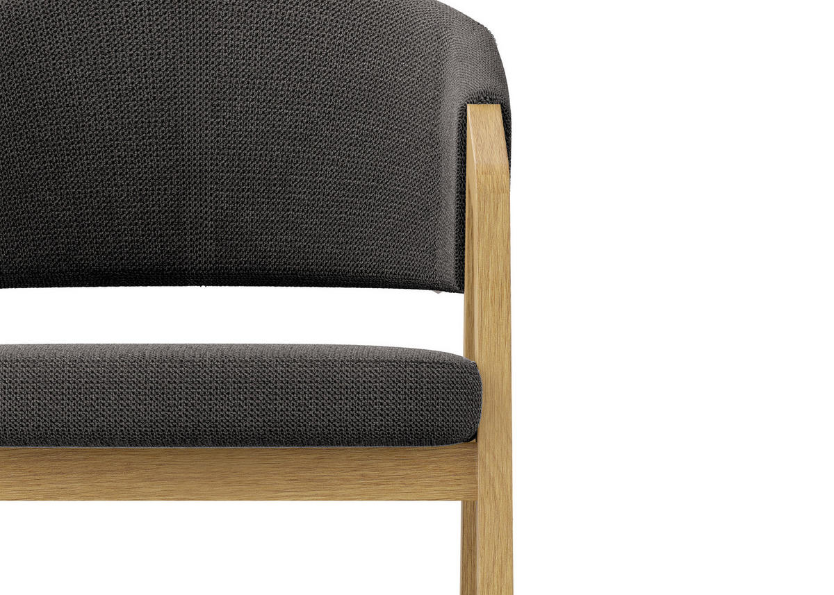 ARMLEHNSTUHL  Stoffauswahl Mikrofaser  Schwarz, Eichefarben  - Eichefarben/Schwarz, Konventionell, Holz/Textil (59/96/60cm) - Carryhome