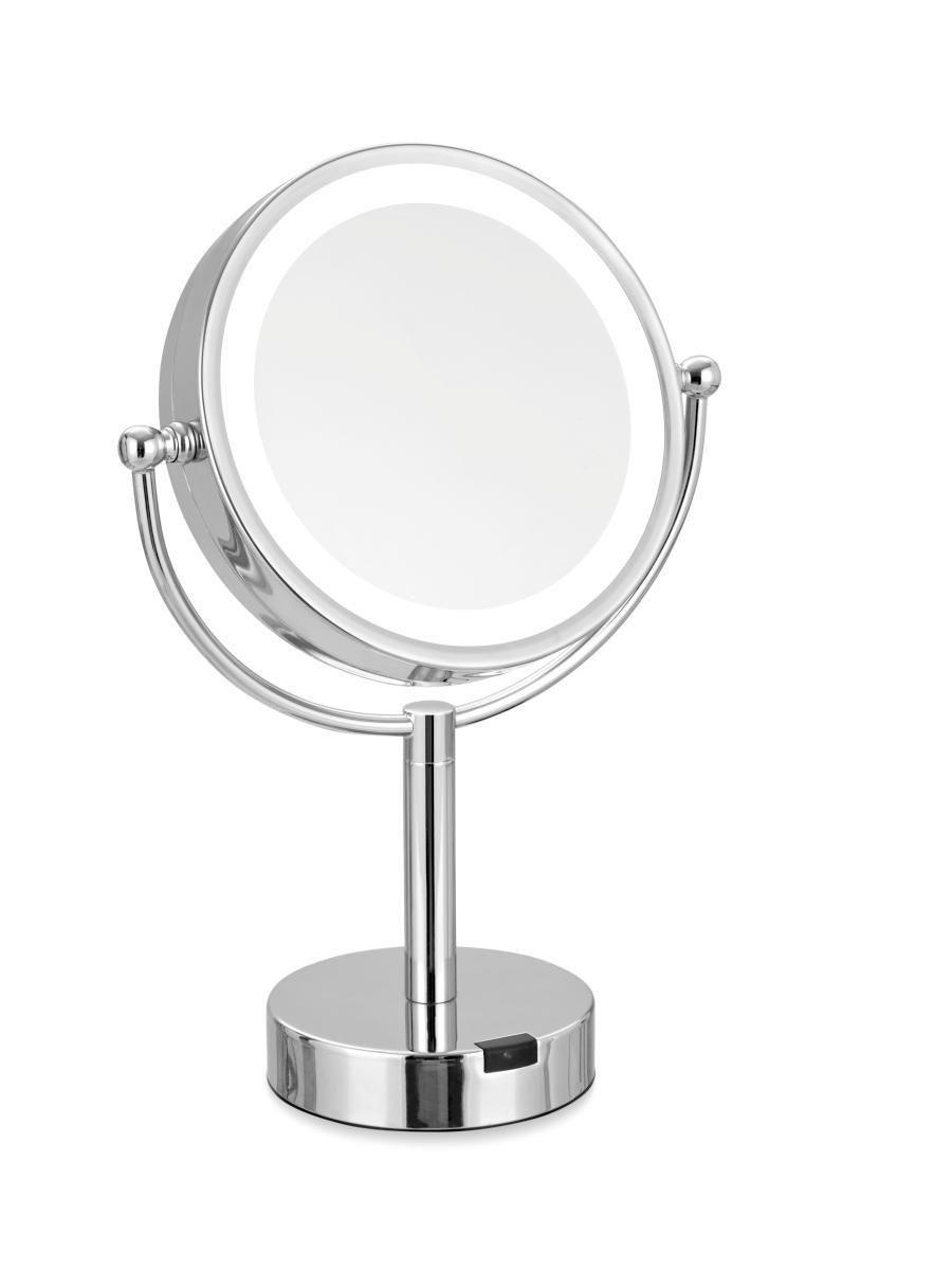SCHMINKSPIEGEL     - Chromfarben, Basics, Glas/Metall (27,5/41/14cm) - Sadena