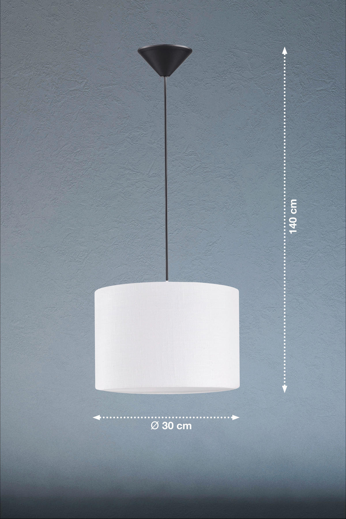 PENDELLEUCHTE   30 cm  - Sandfarben/Weiss, Basics, Kunststoff/Textil (30cm) - Fischer & Honsel