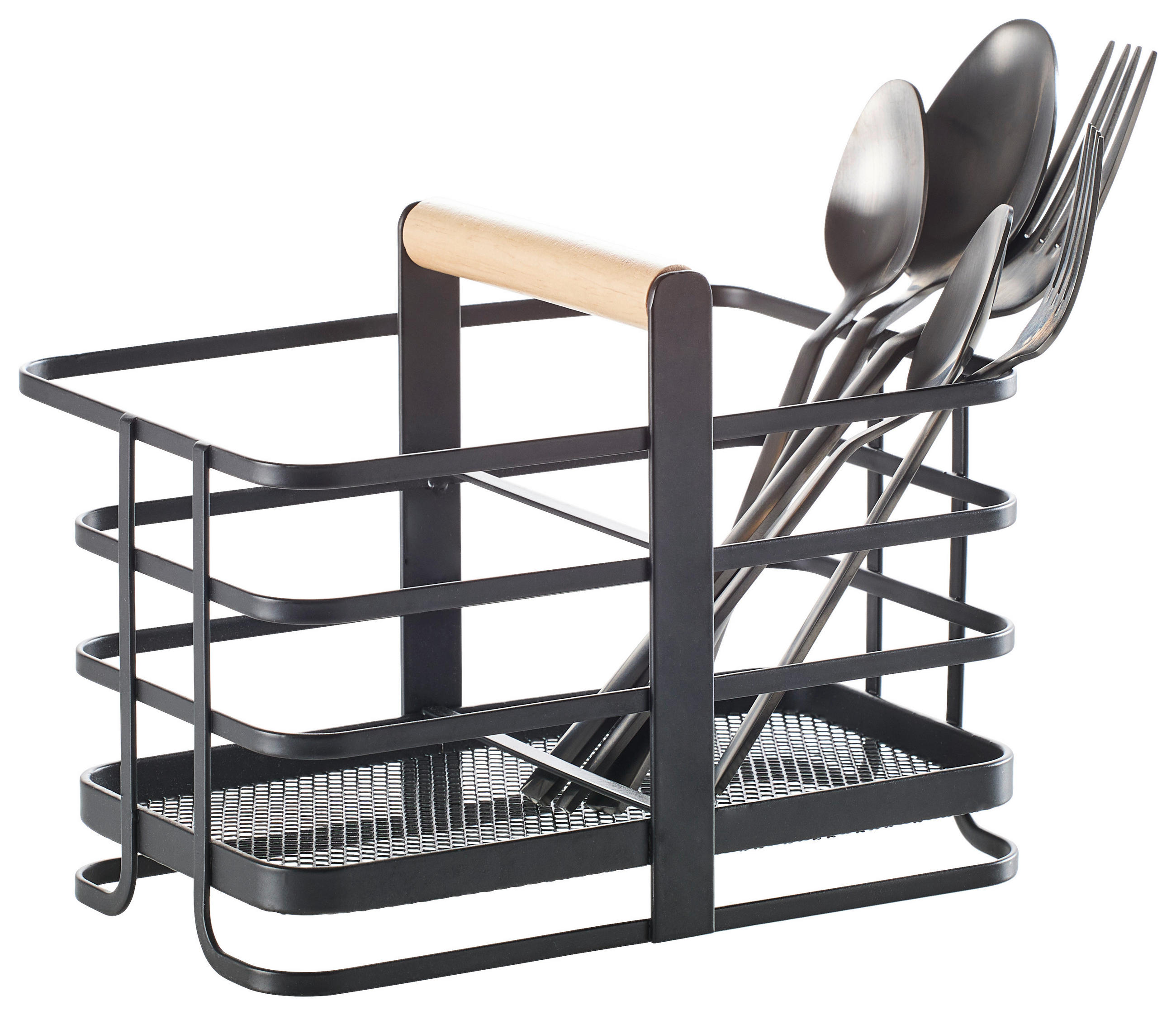 KOŠARICA ZA ODLAGANJE  18/10/14 cm       - prirodne boje/crna, Trend, drvo/metal (18/10/14cm) - Homeware Profession.