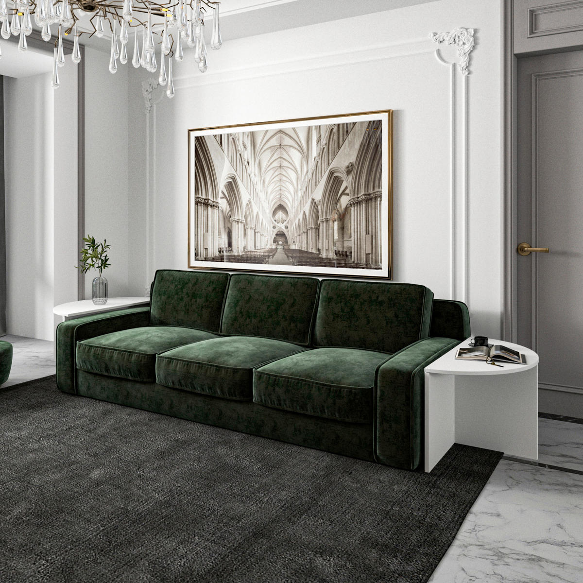 COUCHTISCHSET Dolunay Couchtisch Weiß  - Weiß, Design, Holzwerkstoff - Livetastic