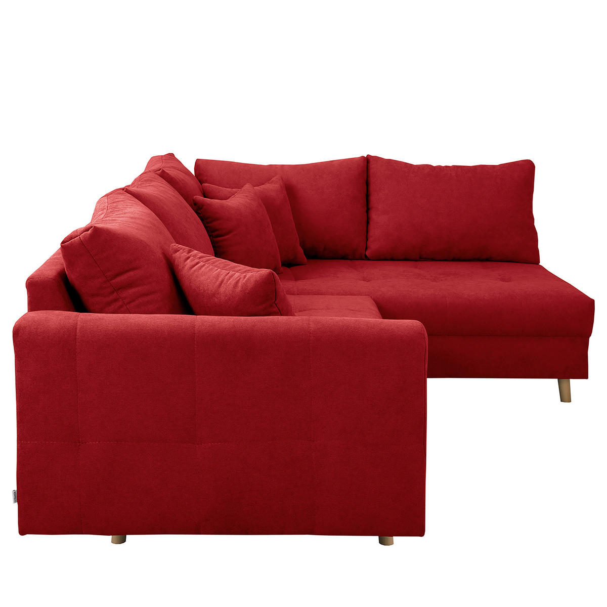 ECKSOFA Ariella in Mikrofaser Rot  231/161 cm  - Rot/Naturfarben, Design, Holz/Textil (231/161cm) - Livetastic