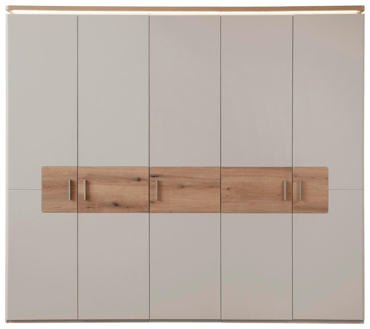 Dulap Cu Uși Rotative, 248/219/59 cm, culoare lemn stejar, cașmir - culoare nichel/cașmir, Design, metal/material pe bază de lemn (248/219/59cm) - Venda