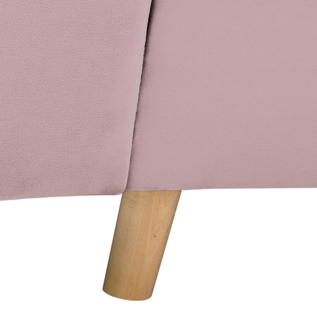 ECKSOFA Ariella in Samt Rosa  231/161 cm  - Naturfarben/Rosa, Design, Holz/Textil (231/161cm) - Livetastic