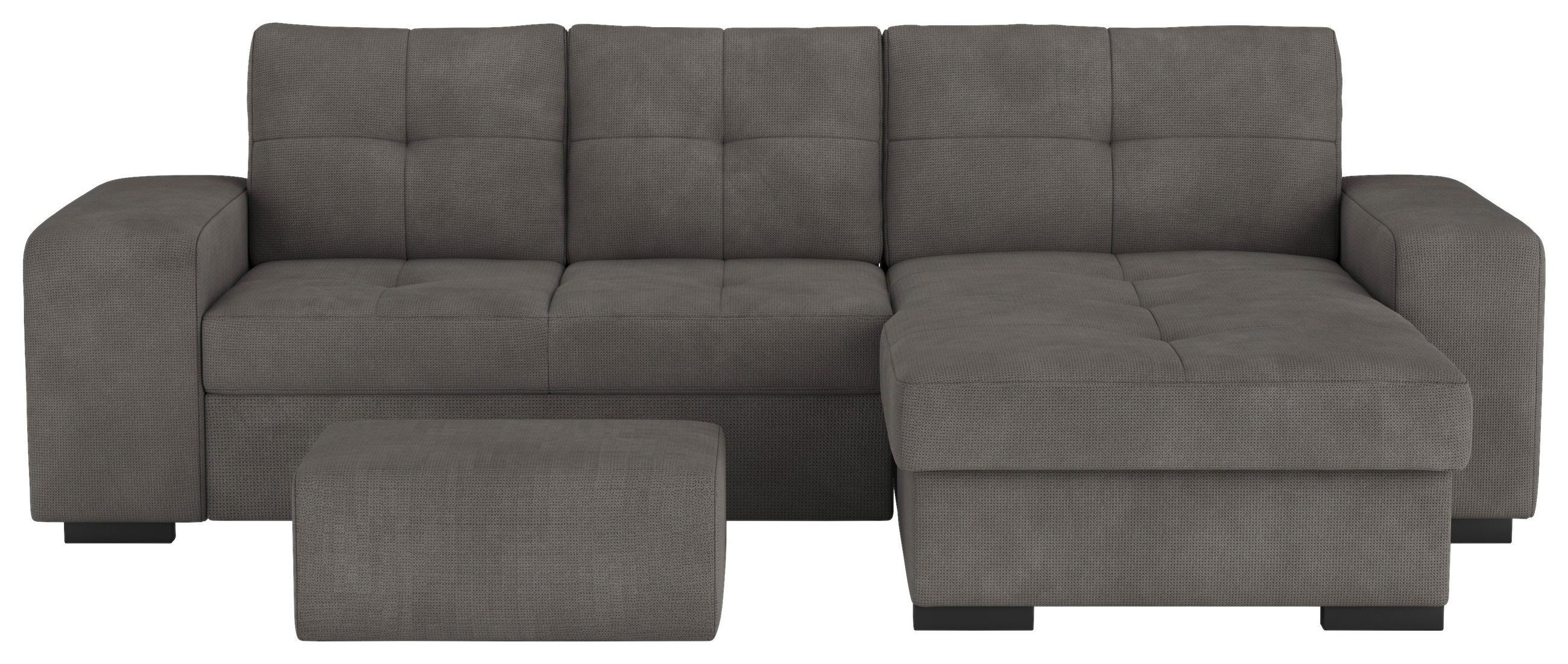 ECKSCHLAFSOFA in Mikrofaser Dunkelgrau  - Dunkelgrau/Schwarz, MODERN, Kunststoff/Textil (268/156cm) - MID.YOU