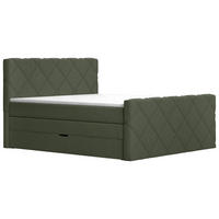 BOXSPRINGBETT 180/200 cm  in Dunkelgrün  - Dunkelgrün/Grau, KONVENTIONELL, Textil (180/200cm) - Esposa