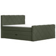 BOXSPRINGBETT 180/200 cm  in Dunkelgrün  - Dunkelgrün/Grau, KONVENTIONELL, Textil (180/200cm) - Esposa