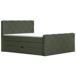 BOXSPRINGBETT 180/200 cm  in Dunkelgrün  - Dunkelgrün/Grau, KONVENTIONELL, Textil (180/200cm) - Esposa