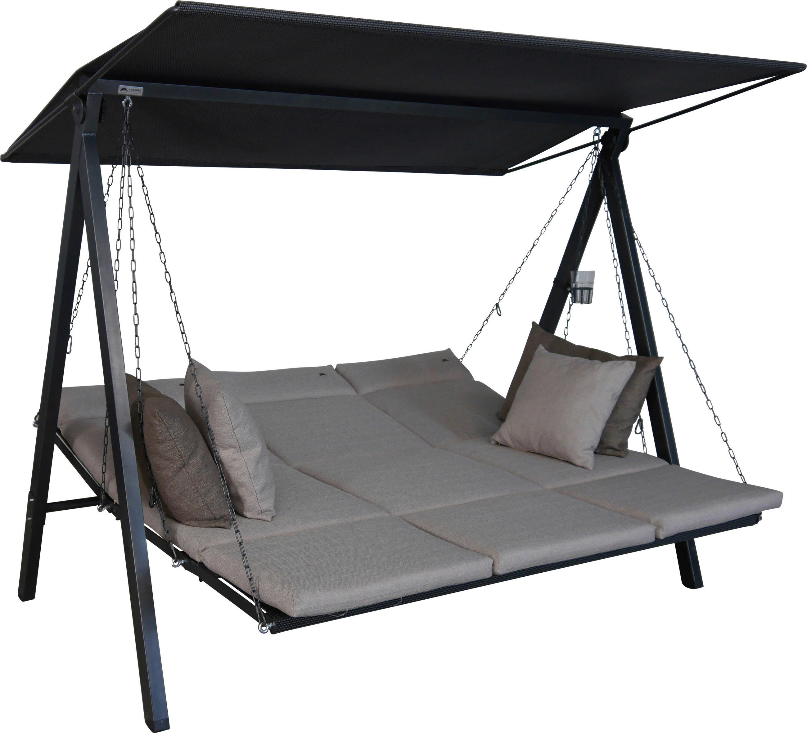 HOLLYWOODSCHAUKEL 210/160/145 cm  - Sandfarben/Dunkelgrau, Basics, Textil/Metall (210/160/145cm) - Boxxx