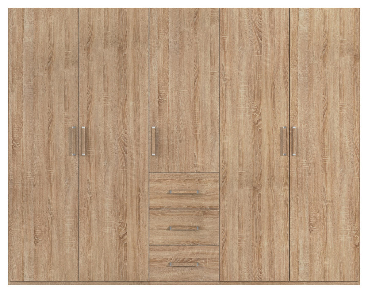 DREHTÜRENSCHRANK 251/197/60 cm 5-türig Sonoma Eiche  - Sonoma Eiche, Design, Holzwerkstoff/Kunststoff (251/197/60cm) - Novel