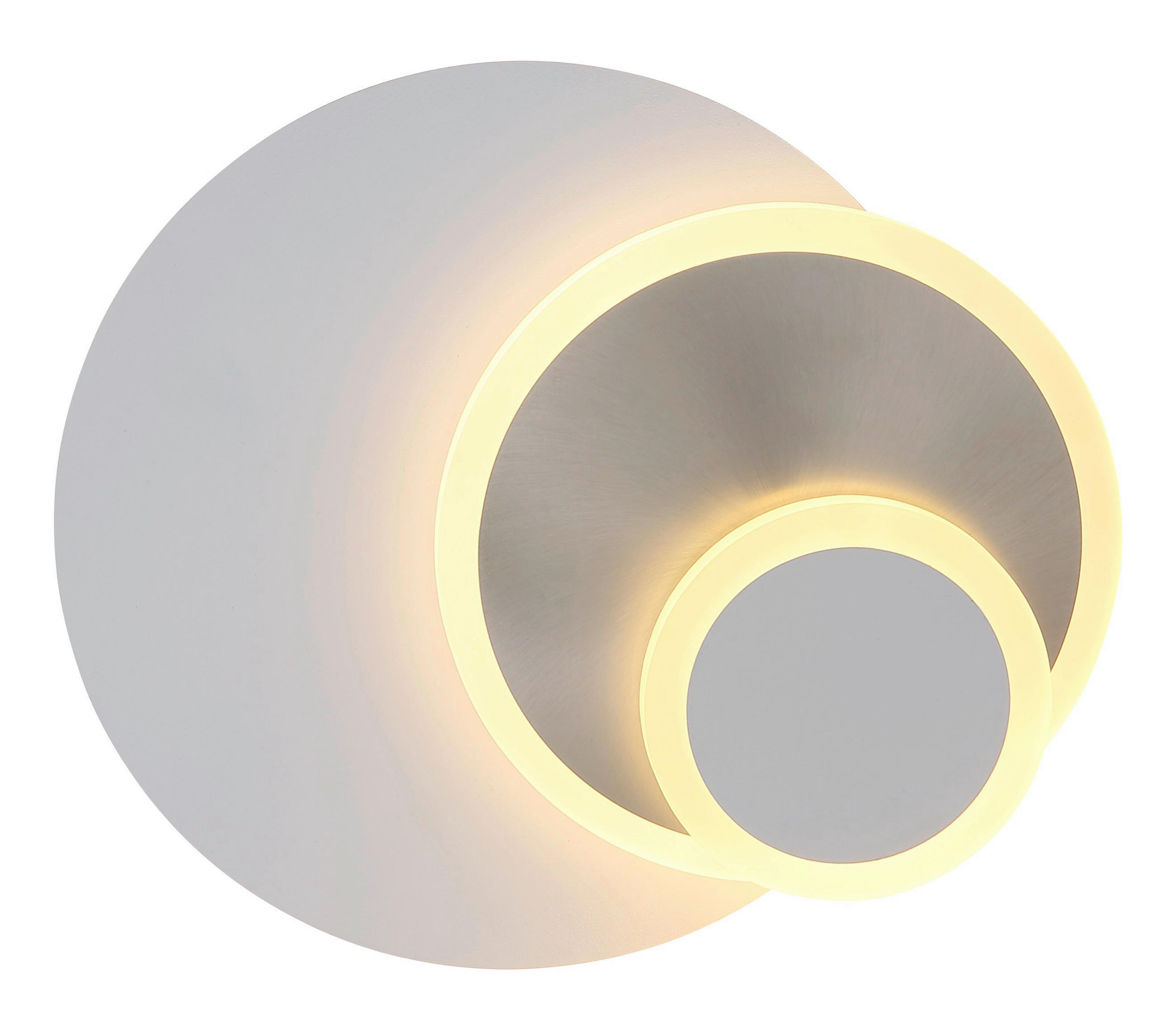 LED-WANDLEUCHTE 30/23/6,5 cm   - Weiß/Nickelfarben, Design, Kunststoff/Metall (30/23/6,5cm) - Globo