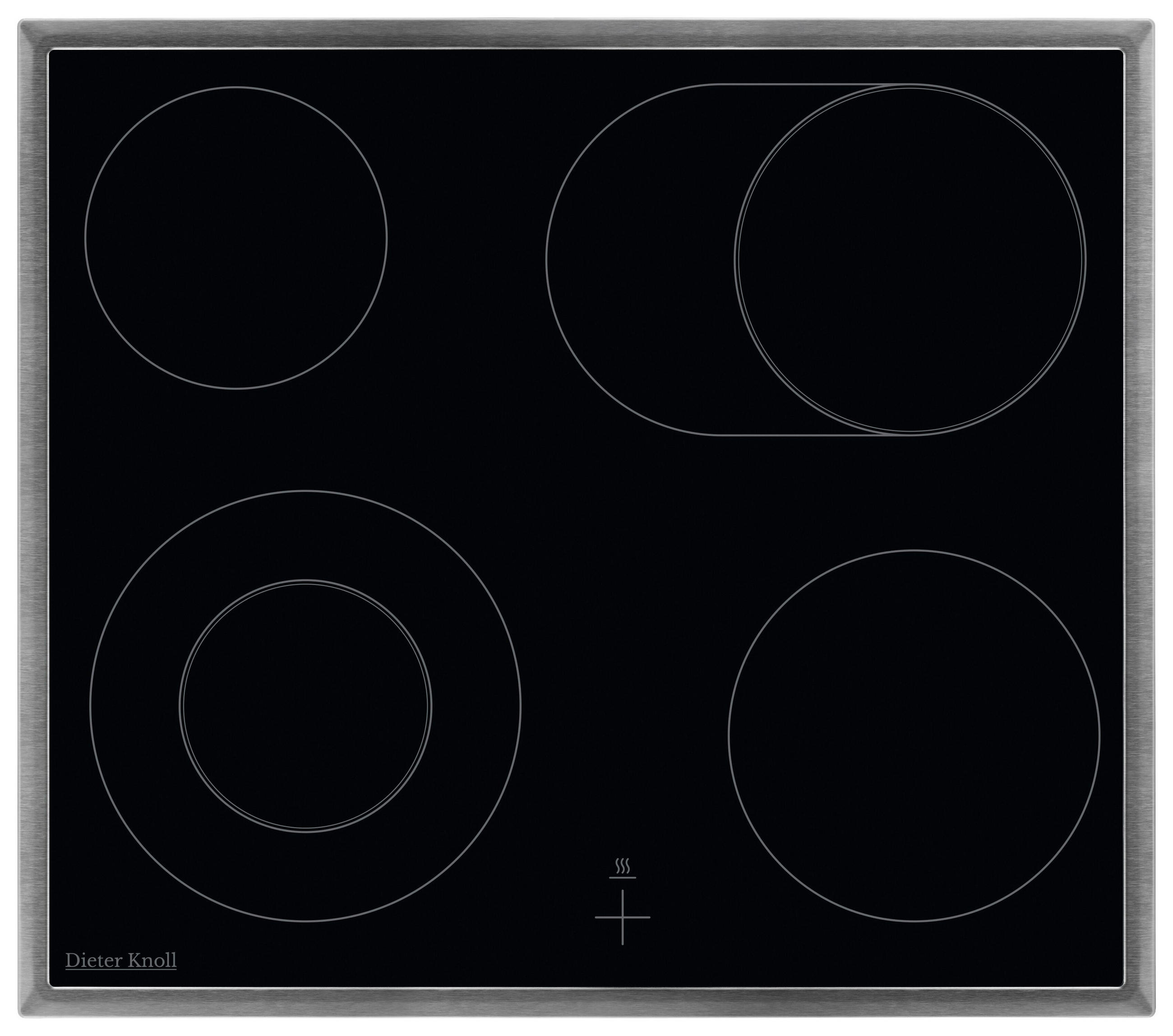 GLASKERAMIKKOCHFELD DKEV6047XB  - Edelstahlfarben/Schwarz, Basics, Glas/Metall (57,6/3,8/50,6cm) - Dieter Knoll