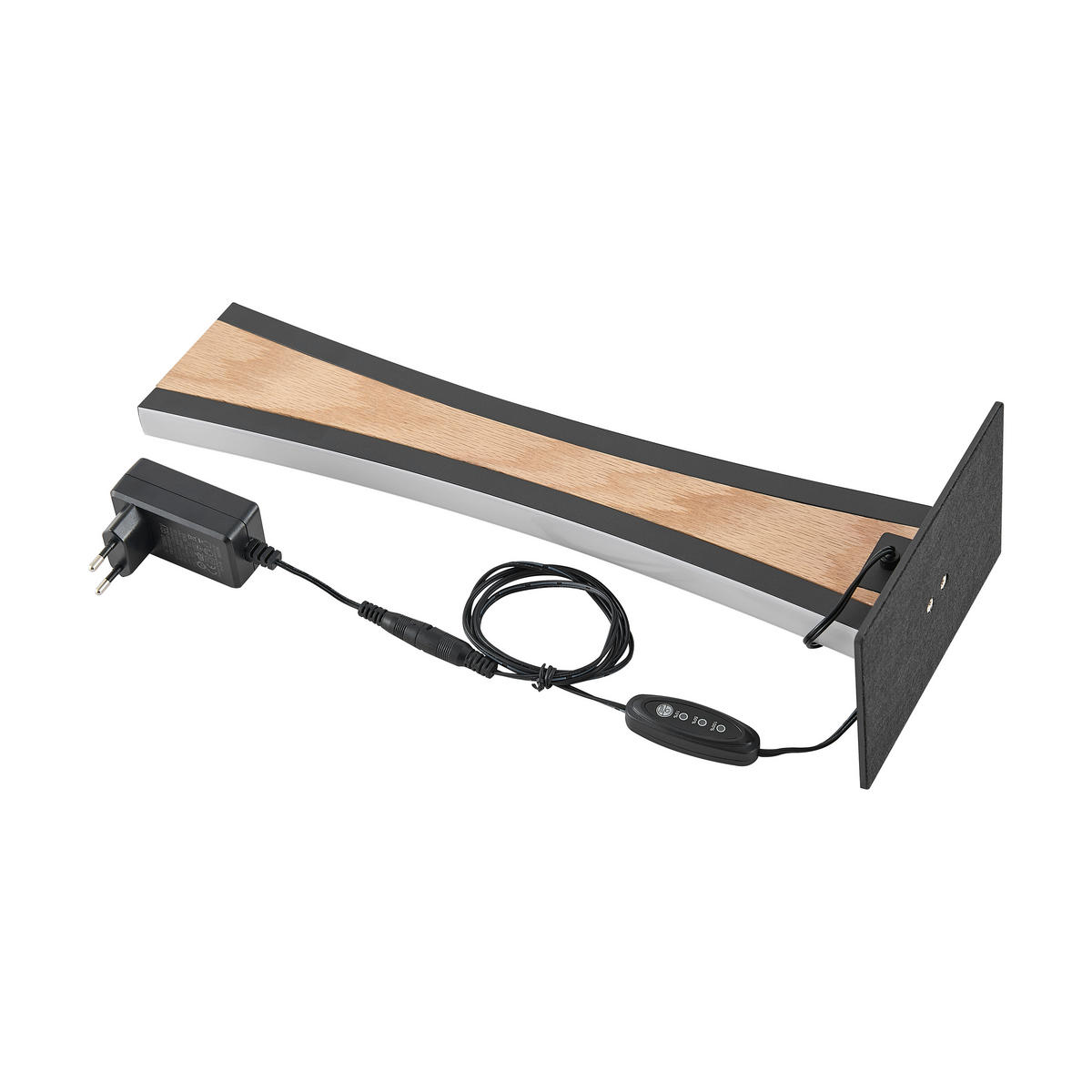 LED-TISCHLEUCHTE Ella 16/40,8/10 cm   - Eichefarben/Schwarz, Natur, Holz/Kunststoff (16/40,8/10cm) - Novel