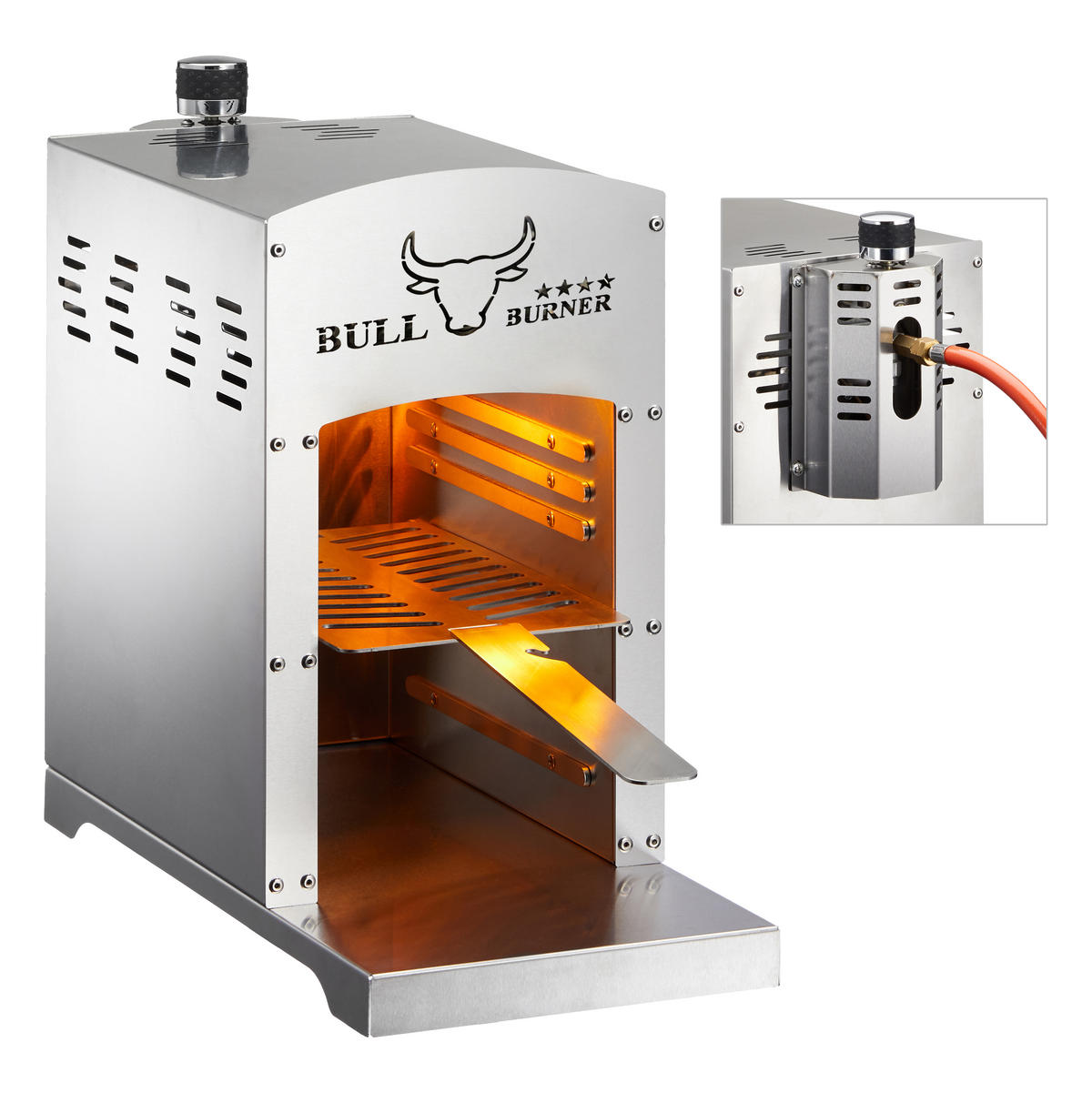 PLINSKI ŽAR  BULL BURNER - srebrne barve, Basics, kovina/keramika (22/54/40cm)