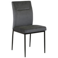 STUHL Stahl Samt  - Dunkelgrau/Schwarz, Konventionell, Textil/Metall (45/90,5cm) - MID.YOU