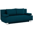 SCHLAFSOFA  in Webstoff Petrol  - Chromfarben/Petrol, Design, Textil/Metall (197/88/89cm) - Xora