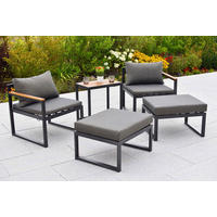 GARTENSET 11-teilig  - Graphitfarben/Naturfarben, KONVENTIONELL, Kunststoff/Textil - Gardenson